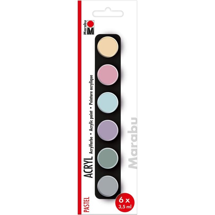 Marabu Acrylfarben-Set "PASTELL", 6 x 3,5 ml