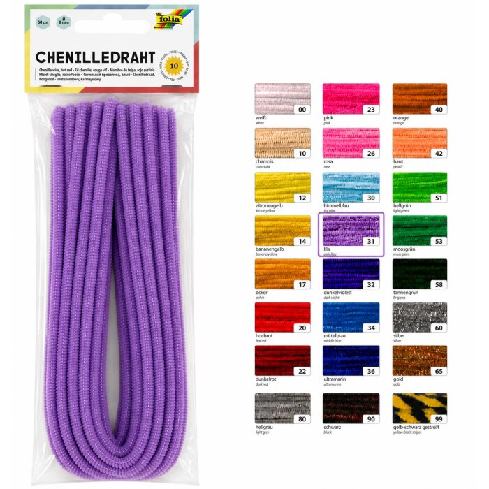 folia Chenilledraht (Pfeifenputzer), lila