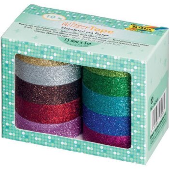 folia Deko-Klebeband Glitzer Tape, 10-farbig sortiert aus...