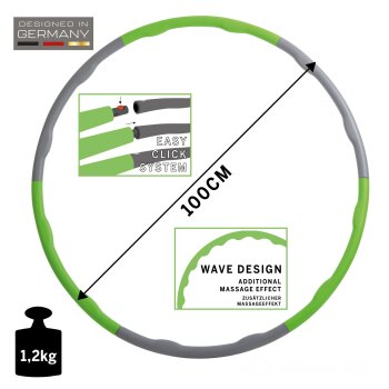 SCHILDKRÖT Fitness-Hoop, 1 000 mm, zeleno/sivý