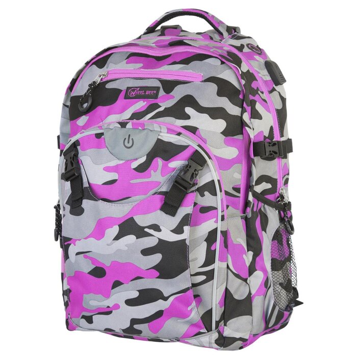 WHEEL BEE ruksak   na voľný čas "Generation Z" dizajn Camouflage - ružový