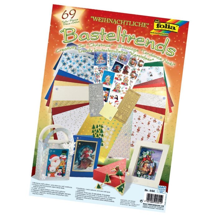 folia Bastelpapier-Set "Weihnachtliche Basteltrends"