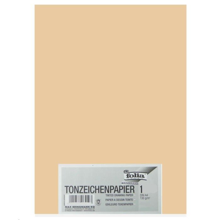 folia farebný výkres A4, 130 g / m2, 1 list - chamois
