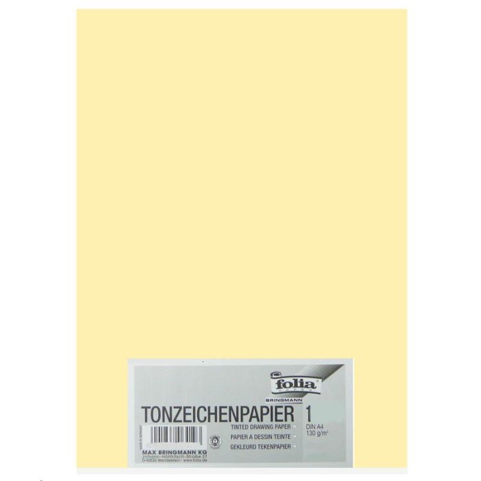 folia Tonpapier, DIN A4, 130 g/qm, strohgelb