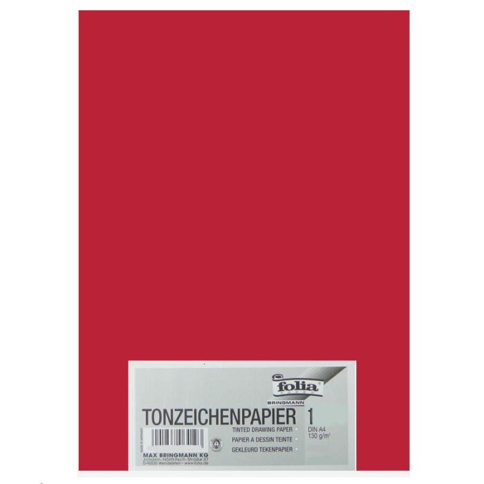 folia Tonpapier, DIN A4, 130 g/qm, ziegelrot