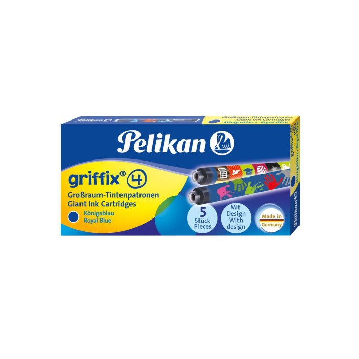 Pelikan griffix - atramentové náplne v praktickej krabičke - vymazateľný kráľovský modrý atrament - 5 ks