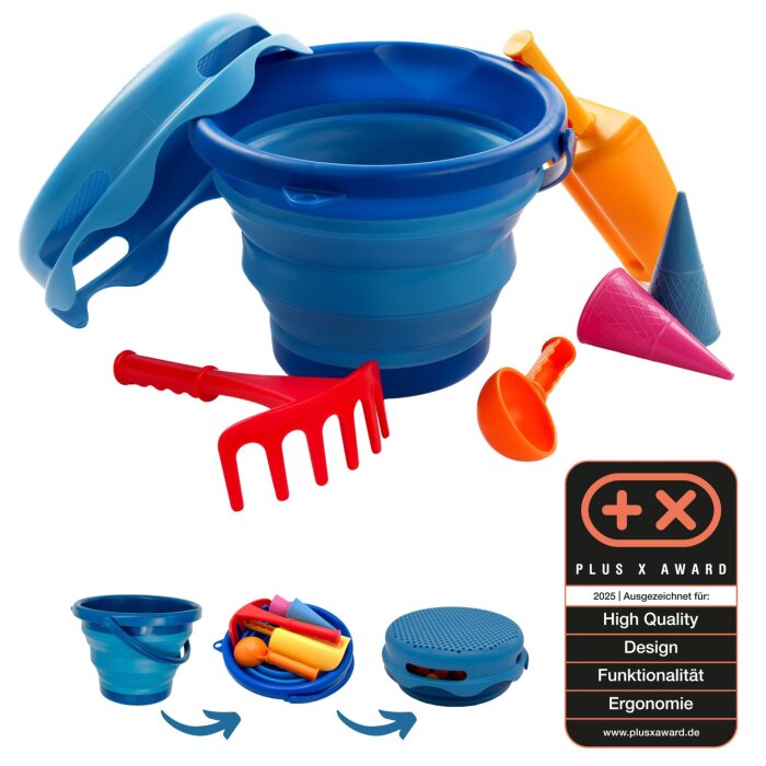 SCHILDKRÖT 7v1 skladací set na piesok, modrý