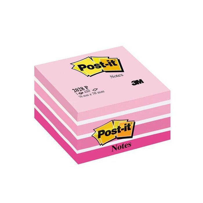 Post-it nalepovací poznámkový bloček - kocka - 76 x 76 mm - 450 listov - pastelovoružové odtiene