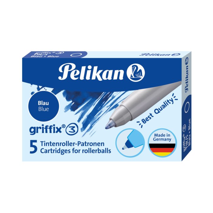 Pelikan griffix - atramentové náplne do guličkového pera  griffix - vymazateľný kráľovský modrý atrament - 5 ks