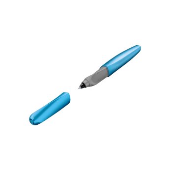 Pelikan Twist - guličkové atramentové pero Frosted Blue L+R - vymazateľný modrý atrament - vo farbe modrá / metalická