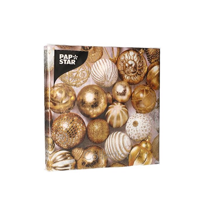 PAPSTAR - vianočné servítky 33 x 33 cm "Golden X-Mas", zlaté