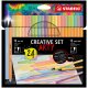 ARTY Creative Set - Premium Filzstift STABILO Pen 68 und Fineliner STABILO point 88 - 24er Kartonetui