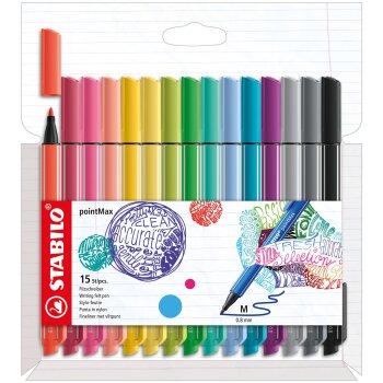 Filzschreiber - STABILO pointMax - 15er Pack - mit 15...