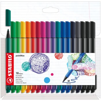 Filzschreiber - STABILO pointMax - 18er Pack - mit 18...