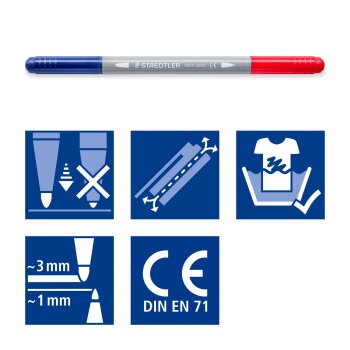 STAEDTLER dvojitý fix v 10 ks etui – 20 farieb