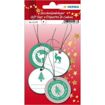 HERMA Weihnachts-Geschenkanhänger 3D, rund,...