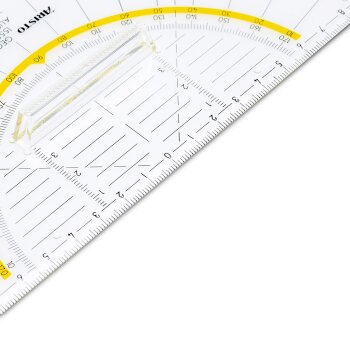 ARISTO Geodreieck® geo trojuholník 1555/2 transparentný, 22,5cm s rúčkou, fazetou a atramentovými drážkami (AR1555/2)