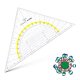 ARISTO Geodreieck® geo trojuholník 1555/2 transparentný, 22,5cm s rúčkou, fazetou a atramentovými drážkami (AR1555/2)