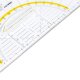 ARISTO Geodreieck® geo trojuholník 1555/2 transparentný, 22,5cm s rúčkou, fazetou a atramentovými drážkami (AR1555/2)