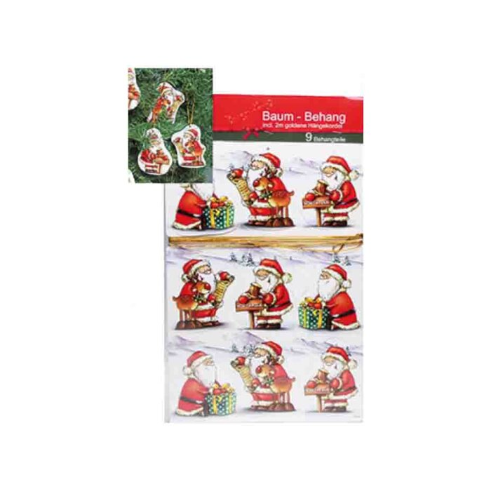 Best Choice Baumbehang 9-teilig XL 30x21cm Weihnachtsmann