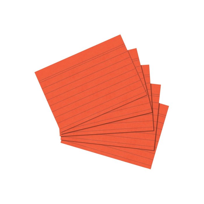 herlitz kartotékové / indexové kartičky, DIN A6, linajkové, oranžové, 100 ks