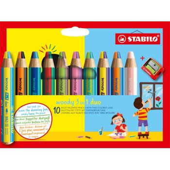 STABILO woody 3 v 1 duo - Duo farbička, akvarel a...