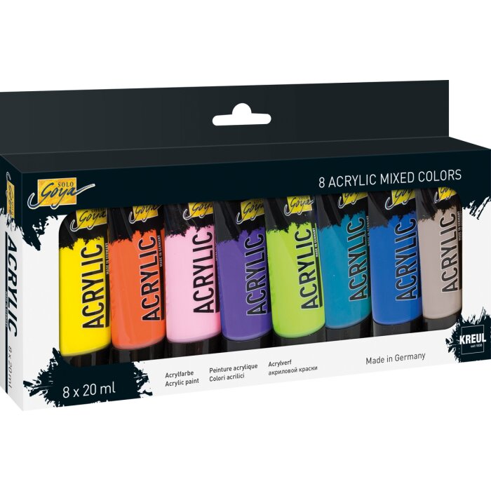 KREUL SOLO GOYA Acrylic 20 ml Tuben 8er Set Mixed Colors