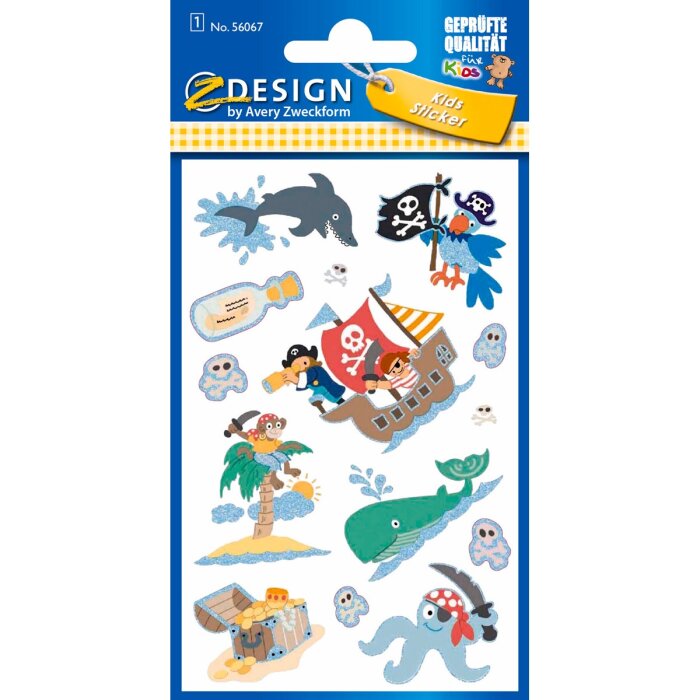 AVERY Zweckform ZDesign KIDS Glitter-Sticker "Pirat"