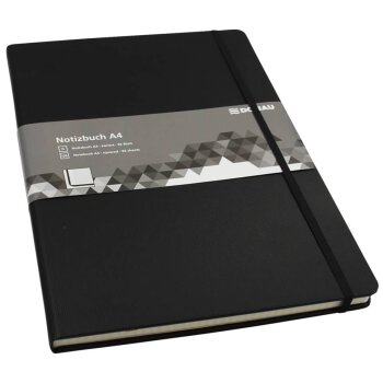 DONAU Notizbuch A4 Hardcover schwarz kariert