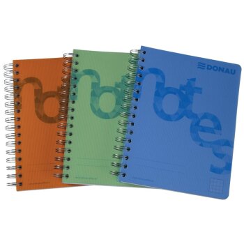DONAU Collegblock A5 kariert 140 Blatt PP Umschlag