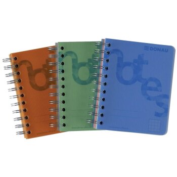 DONAU Collegblock A6 kariert 140 Blatt PP Umschlag