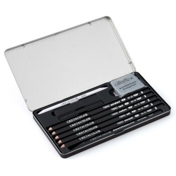 CRETACOLOR Deep Black 10-dielna sada na kreslenie
