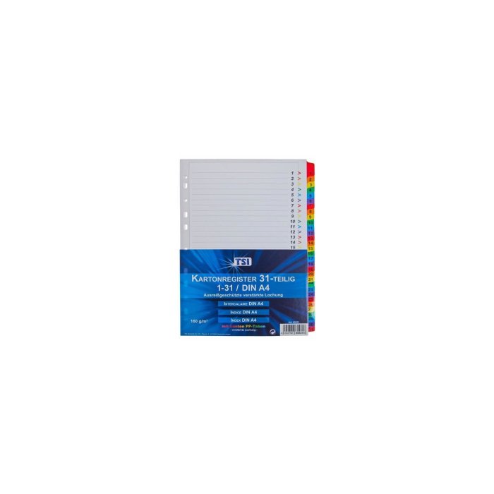 TSI folienverstärktes Kartonregister 31-teilig DIN A4