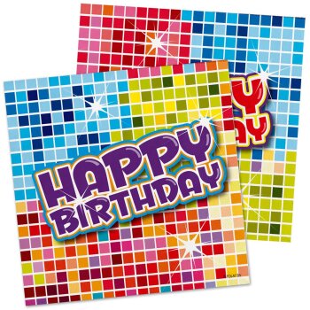 Folat servítky - Happy Birthday - farebné -...