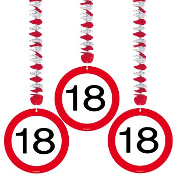 Folat 18. Geburtstag Hängedeko Verkehrsschild - 3...