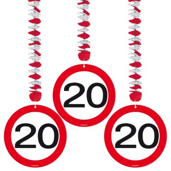 Folat 20. Geburtstag Hängedeko Verkehrsschild - 3...