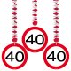 Folat 40. Geburtstag Hängedeko Verkehrsschild - 3 Stück