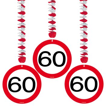 Folat 60. Geburtstag Hängedeko Verkehrsschild - 3...