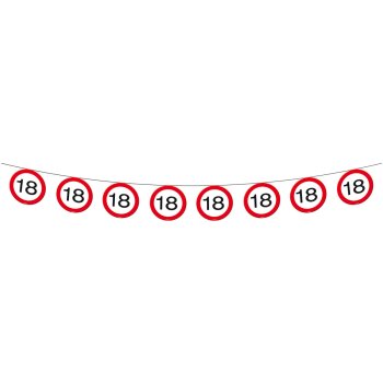 Folat 18. Geburtstag Girlande Verkehrsschild  - 12 Meter