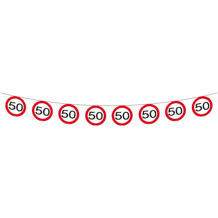 Folat girlanda - 12 m - 50. narodeniny - dopravná značka
