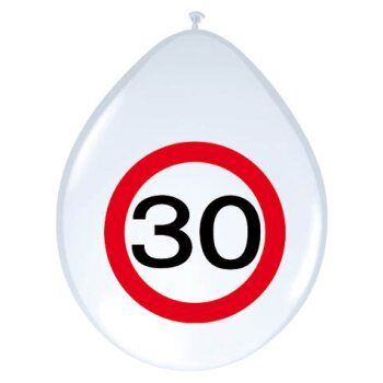 Folat Ballon 30 cm 8 Stück - Happy Birthday 30....