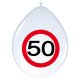 Folat Ballon 30 cm 8 Stück - Happy Birthday 50. Geburtstag Verkehrsschild