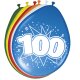 Folat balónik - 30 cm - 8 kusov - číslo / číslica 100 - rôzne farby