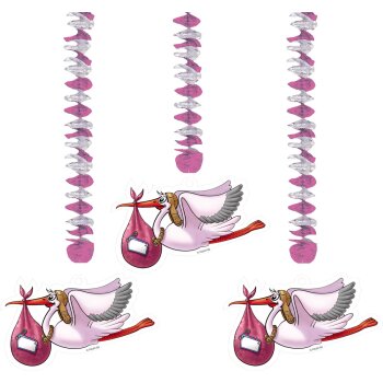 Folat Hängedeko Geburt Mädchen - 3 Stück