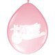 Folat Ballon 30 cm 8 Stück - Geburt Storch rosa