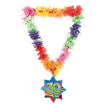 Folat 30. Geburtstag Blumenkette Hawaii mit Anhänger