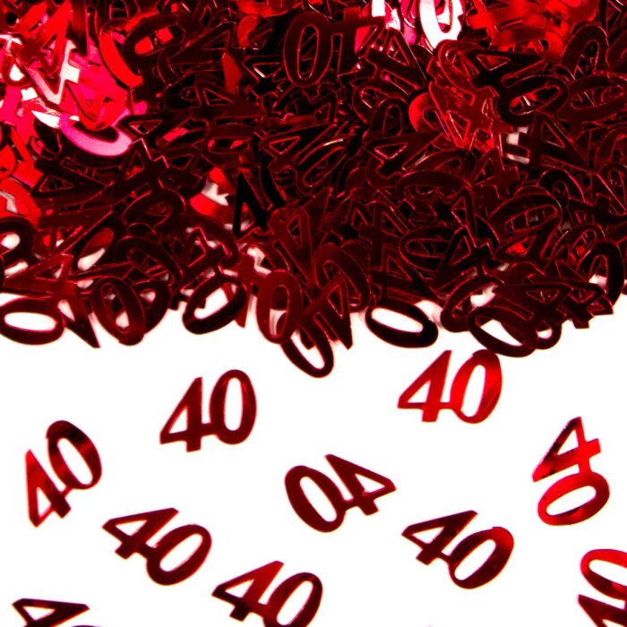 Folat 40. Hochzeitstag / Rubinhochzeit Streudeko / Konfetti Rot