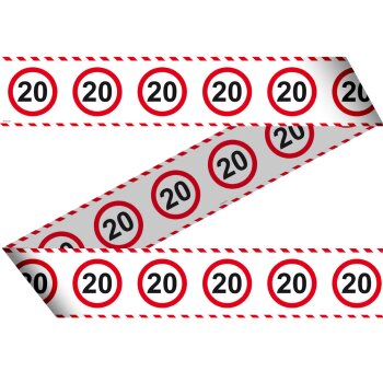 Folat 20. Geburtstag Absperrband Verkehrsschild  - 15 Meter