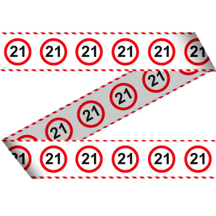 Folat bariérová páska - dopravná značka - 15 m - 21. narodeniny