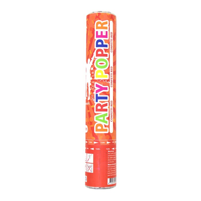 Folat Konfettikanone / Konfettiwerfer Rot - 28cm